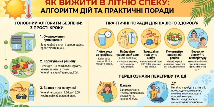 Градус підвищується: покроковий план безпеки у спекотні дні